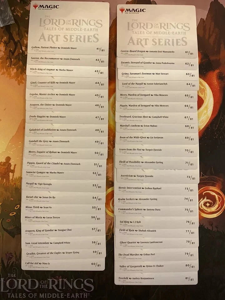 Magic the Gathering Art Series: Lord of the Rings Full Set (81 Count)