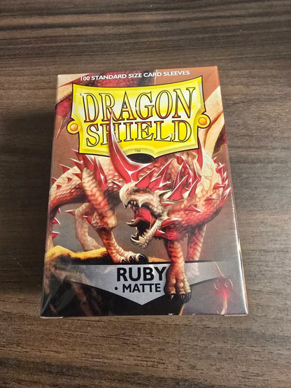 Dragon Shield Matte Ruby Card Sleeves – Standard Size (100 Count)