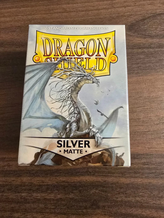 Dragon Shield Matte Silver Card Sleeves – Standard Size (100 Count)