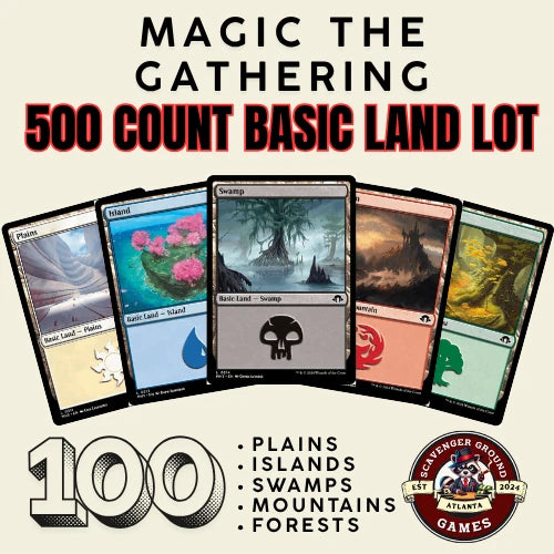Magic: The Gathering Basic Lands – 100 of Each (500 Total)